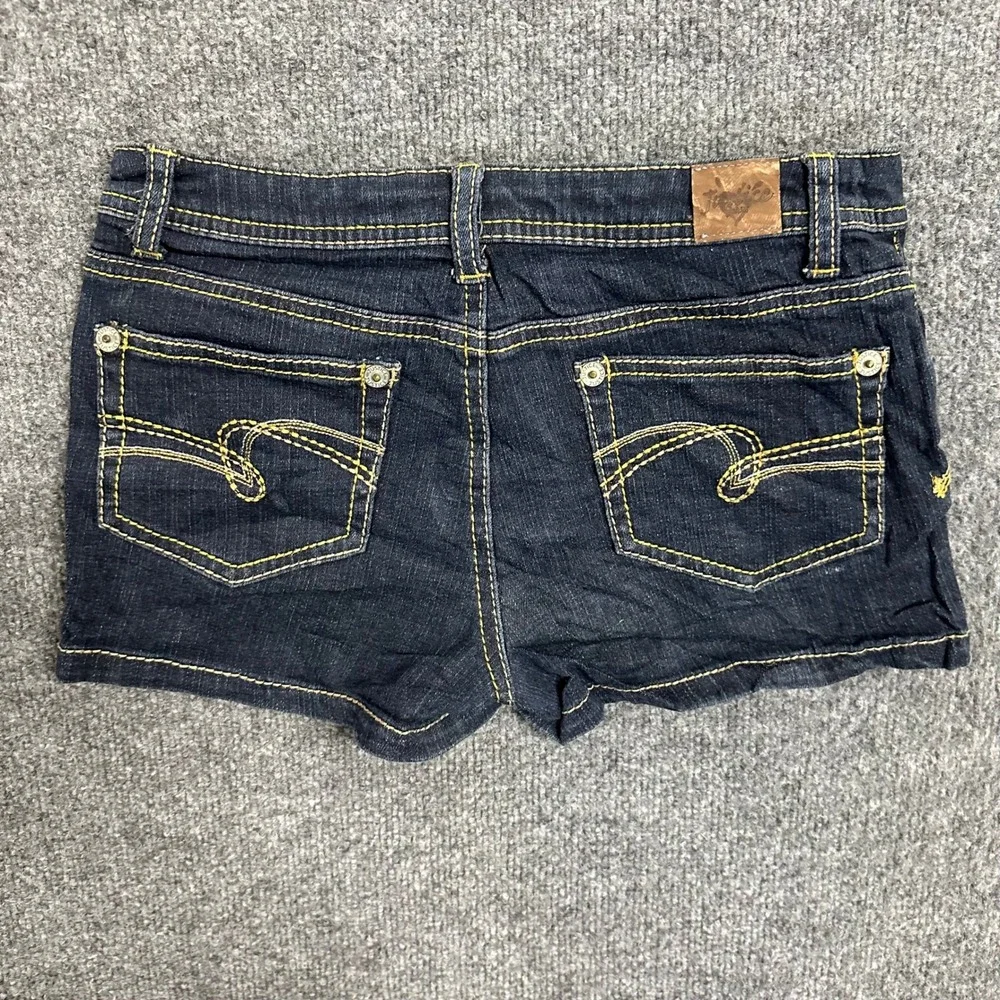 Justice Denim Shorts Girls Size 14R Dark Wash Low Rise Casual Stretch Summer